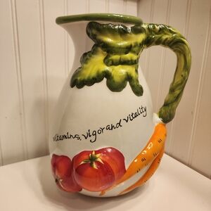 Certified International 5 Quart Tomato Carrot Themed Pitcher Judy Phipps